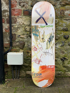 Heroin Tom Day Painted 8.6” Skateboard Deck